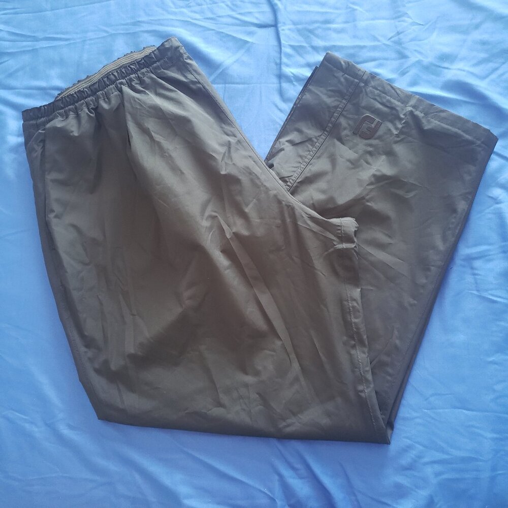DryJoys FootJoy Men's Lined Ankle Zip Adjustable Golf Rain/Wind Pants Black 2XL